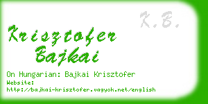 krisztofer bajkai business card